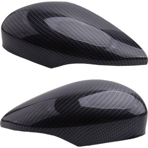 1Pair Side Rearview Door Wing Mirror Cap Cover Carbon Fiber Style Black Fit for Ford Fiesta MK7 2008-2015 2016 2017 2018 2019