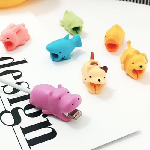 1pc Mini Cable Bite Cartoon Animal Cable Protector Kawaii Fixed Office USB Cable Organizer Winder Charger Data Line Protection