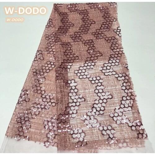 2020 High Quality French Nigerian Sequins Net African Tulle Mesh Sequence Lace Fabric For Dress 5yards/Lot RL1207