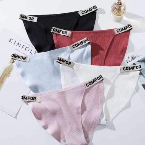 2021 Womens Cotton Underwear Sexy Letter Panties Fashion Sports Comfort Briefs Mid Waist Seamless Underpants Female Lingerie
