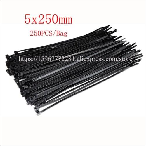 250PCS 5x250mm cable tie Assorted Self-locking Nylon Cable Ties multicolor Plastic Zip Tie Loop Wire Wrap Zip Ties Many colors