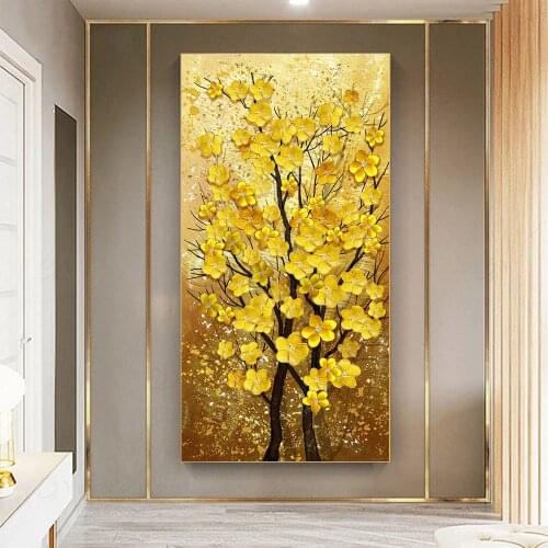 Diamond Painting Gold Tree Entrance Wall Decorations Full Drill Square/Round 5D DIY Diamonds Embroidery Flower Craft Kit Gift