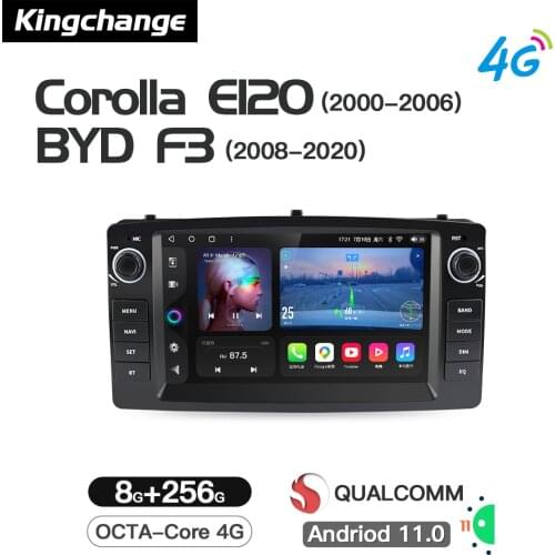 Kingchange Android 11 Car Radio For Toyota Corolla E120 BYD F3 2din stereo Multimedia Playe Gps Auto Audio Navigation