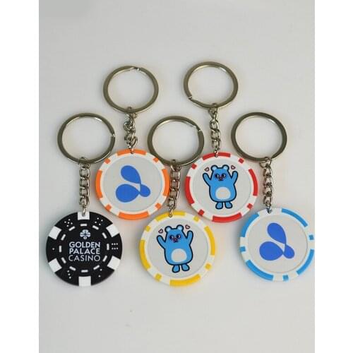 Key Chain Custom Casino/Party/ Souvenir Material Texas Hold'em Poker Black Jack 21 point Multi-colors ABS/Iron 500pcs