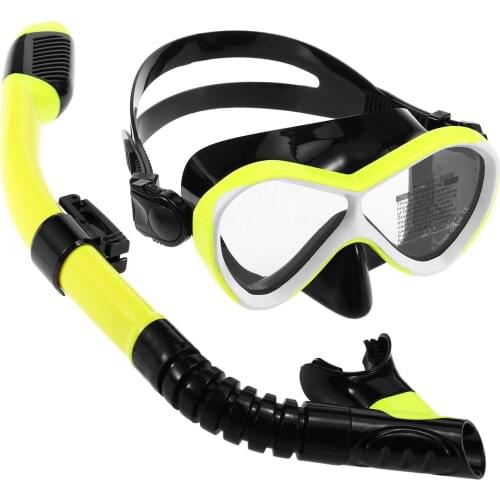 Kids Professional Swimming Goggles with Dry Snorkel Tube Set Anti-fog Goggles for Scuba Snorkel