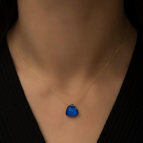 Daisy Silver Color Changing Natural Feel of Cubic Zirconia Stone Silver Heart Necklace