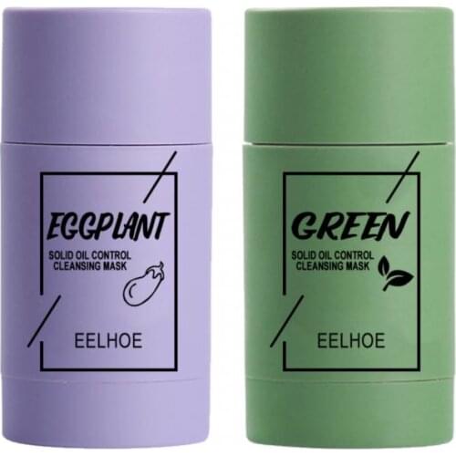 EELHOE Green Tea Cleansing Mask Stick Vitamin C Charcoal Mask Face Purifying Clay Stick Mask Oil Control Face Skin Care QBMY