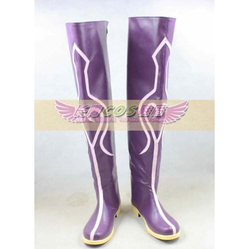 Tales of Xillia Elise Purple Long Cosplay Shoes Boots C006
