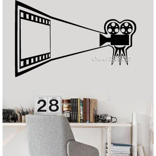 Cinema Movie Vinyl Wall Decals Camera Theater Decor Film Room Wall Stickers High Quality Wallpaper Removable 3d Poster SA921