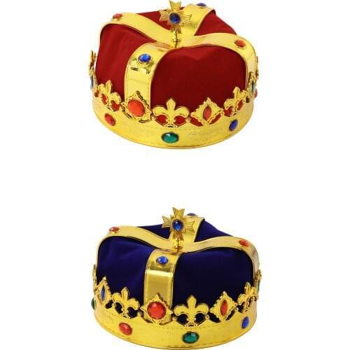 King Crown Hat Emperor Prince Caps Decor Cosplay Props Children Show Masquerade Birthday Dance Party Stage Performance Supplies