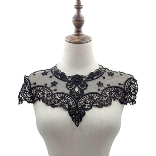 Retro Lace Floral Sewing Applique Round Neck Collar Neckline Fake Collar NIN668