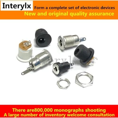 10Pcs DC Power Socket Metal DC022/021/022B/025M/099 5.5* 2.1 2.5mm Panel Interface Connector The Copper