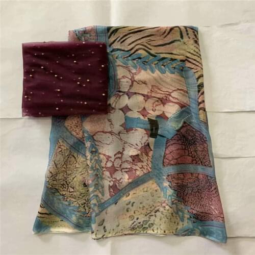 Fashion High Quality African Silk Chiffon Printed Fabric For Ladies To Wear Soft And Comfortable Printed Silk Fabric!LXF61618