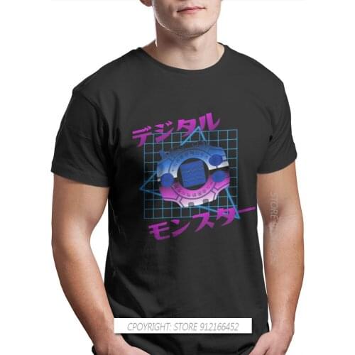 80S Digivice Crew Neck TShirt Digimon Agumon Tai Matt Gabumon Cool Adventure Anime Pure Cotton Original Men T-Shirts Fashion