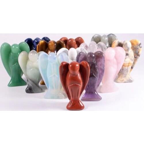 Natural Crystal Rose Quartz Angel Fluorite Opal Animals Healing Stone Home Decor Fish Tank Crafts Small Decoration