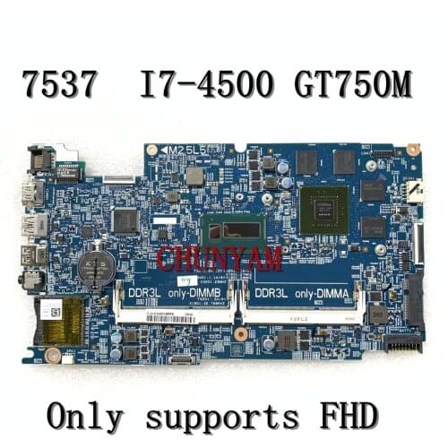 I7-4500U GT750M 2G FOR Dell Inspiron 7537 Laptop Motherboard DOH50 12311-2 KJ7NX CN-02KN1H 2KN1H Mainboard 100%Tested