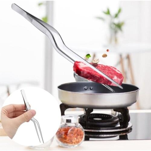 BBQ Tweezer Clips Stainless Steel Food Tweezers Kitchen Extra-Long Tweezers Barbecue Meat Tongs Kitchen Cooking Tweezers