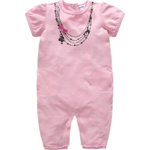 Honeyzone Baby Girl Pajamas Short Sleeve Summer Sleeping Jumpsuit 6m 12m 18m 24m One Piece Princess Bebes Rompers Roupa Menina