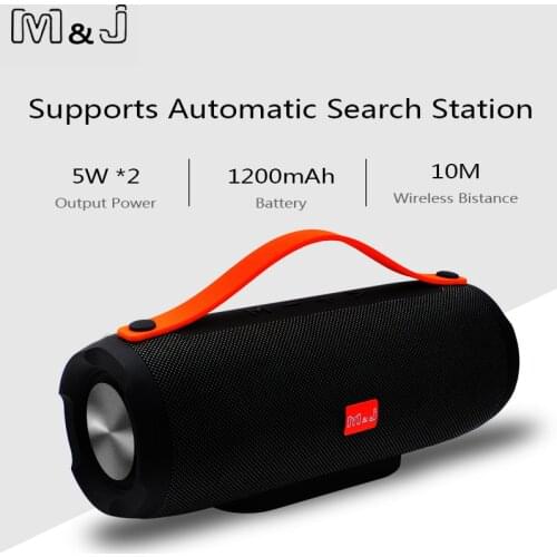 M&J Portable wireless Bluetooth Speaker Stereo big power 10W system TF FM Radio Music Subwoofer Column Speakers for Computer