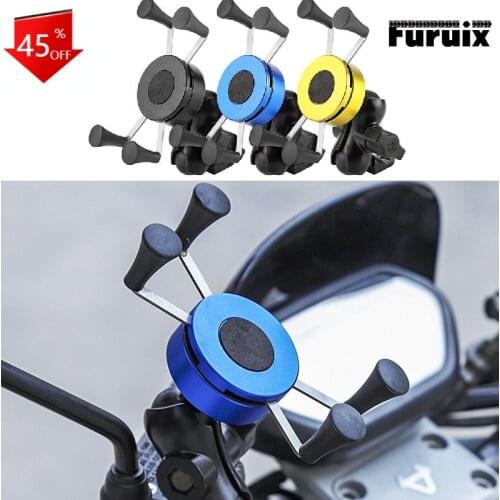 Shockproof Motorcycle Handle Grip X-shaped Fixed Mounting Bracket Mobile Phone Holder Motorcycle Accessories