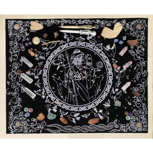 270C Ta-rots Pad Rubber Pad Astrolabe Witch Divination Pendulum Divination Tablecloth Props For Board Game Rectangle