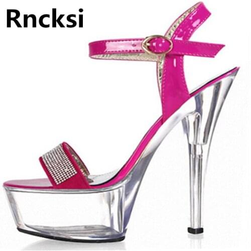 Rncksi 15cm Summer Women/Girl Pole Dance Sandals Party Shoes Night Club Party Sandals 15cm High Heels Platform Dance Shoes