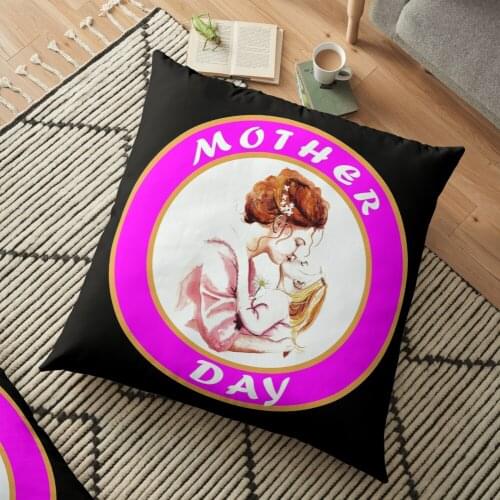 Happy Mothers Day Mother Kisses Child Printed Decorative Cushion Sofa Cover Pillowcase Decorations For Home Decor Pillow Cover