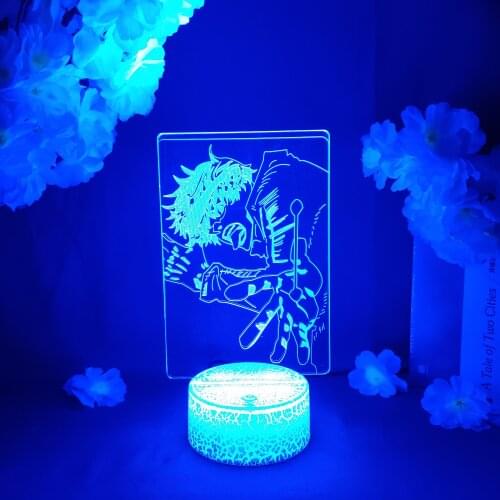 LED Light Anime Avatar Jujutsu Kaisen Satoru Gojo Acrylic Night Lamp RGB Flashing Cool Gift 3D Cartoon Children Room Decor