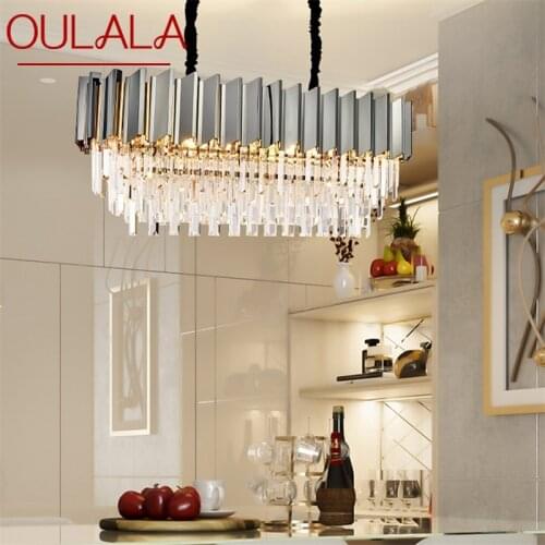 OULALA Pendant Light Postmodern Double Crystal LED Lamp Luxury Fixture for Home Dining Living Room