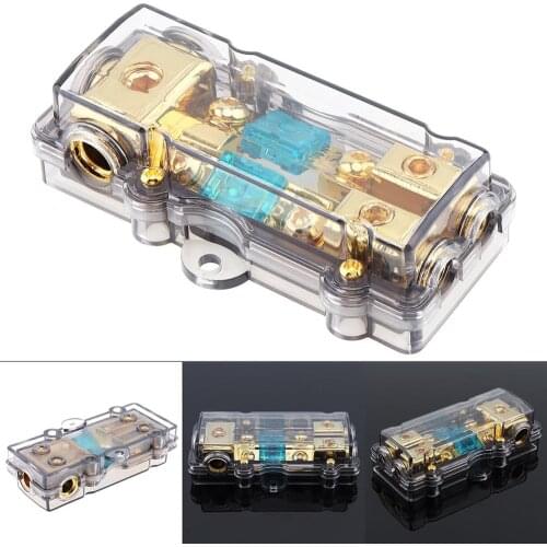 Universal 60A 1 in 2 Ways Copper Plated Car Stereo Audio Power Fuse Holder Fit for Car / Boat / Auto / Vehicles / Audio