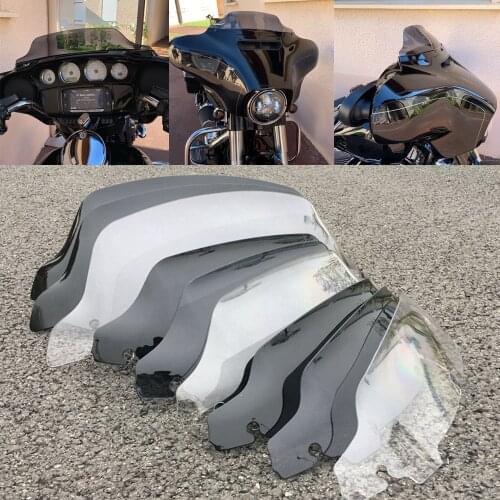 Black Smoke Clear 4.5" 7" 10.5" Wave Windshield Fits For Harley Touring FLHT FLHX 2014-up 2015 2016 2017 2018