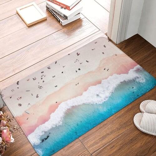 Aerial Sandy Beach Doormat Carpet Mat Rug Polyester Non-Slip Floor Decor Bath Bathroom Kitchen Living Room Balcony Hallway 40*60