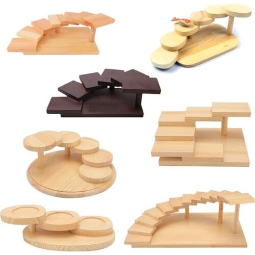 Japanese wooden wood Cuisine Sushi Bridge Boats Pine Creative Sushi Sashimi plate Platter Sushi Tableware Decoration Ornament