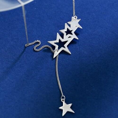 YSH New 100% 925 Sterling Silver Star Long Sweater Necklaces 2020 Women Fashion DIY fine Jewelry Mothers Day Gift Free Shipping