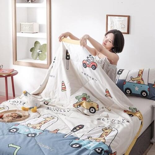 Cotton Summer Quilt Airable Cover Summer Blanket 100% Cotton Thin Duvet Single Double Spring and Autumn Summer Duvet Insert