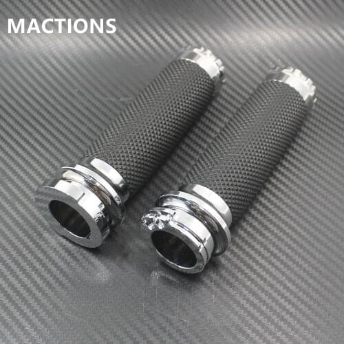 1" CNC Handlebar Hand Grips For Harley Sportster XL883 1200 Softail Touring Dyna Custom Cruiser Chopper
