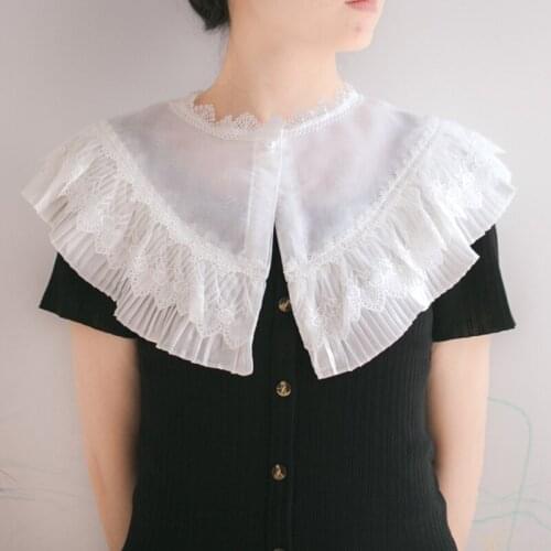 1 Piece Fashionable Women Fake Detachable Shirt Lace Edge Decorative Collar False Blouse Top Women Clothes Accessories