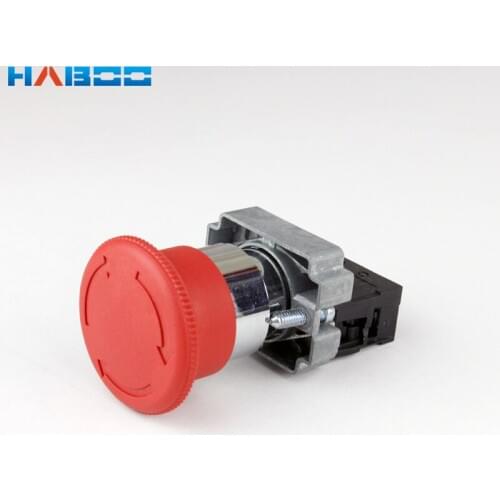 1pcs packing 1NO+1NC emergency stop switch diameter 22mm mushroom head emergency stop push button switch 10A 600V