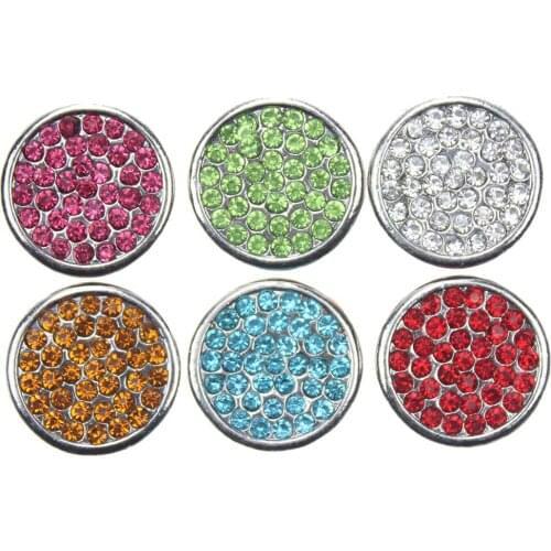 10Pcs/lot Colorful Snap Crystal Round Button Bracelet Bangles Fit DIY 18mm Snap Buttons Charm Bracelets Jewelry