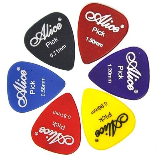 Lots of 100pcs Alice AP-I Matte Transparent PC Guitar Picks Mixed Colors 6 Thicknesses Assorted