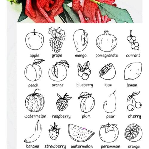 14*14CM Fruit Roster Transparent Clear Stamps / Silicone Seals Roller Stamp For DIY Scrapbooking Photo Album/Card Making