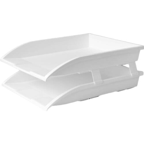 2/3 Tier Stackable Desktop Document Rack Letter Tray Organizer File Magazine Holder Layering Paper Storage Office Supplies