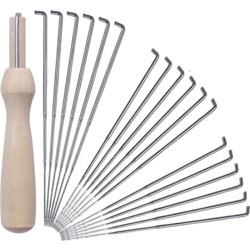 20pcs/set Sewing Needles 3 Sizes Felting Needles Practical Wool Felt Pocked Needles Set DIY Craft Felt Tools With Wood Handle