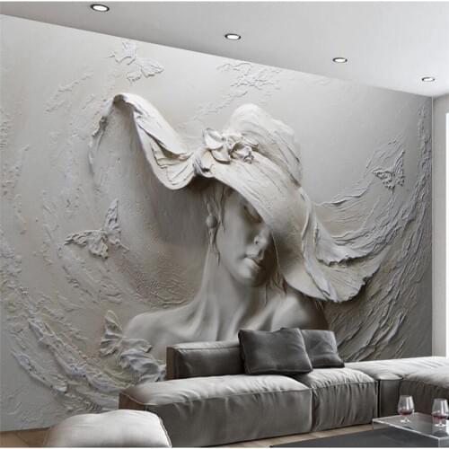 Beibehang Custom wallpaper 3D mural stereo embossed beauty background wall painting living room bedroom restaurant 3d wallpaper