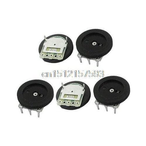 5Pcs 16mmx2mm 10K ohm Stereo Radio Volume Control Wheel Potentiometer B103