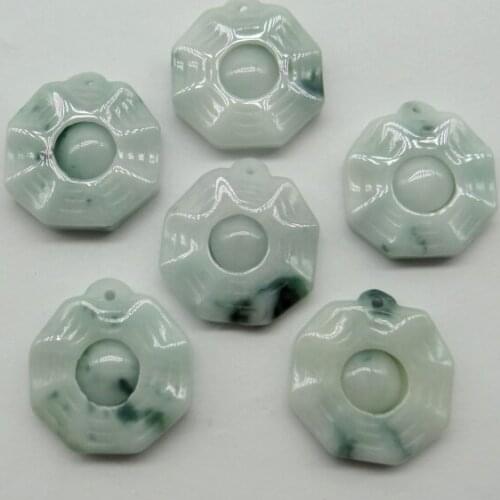 Natural Stone carving jade Quartz crystal Jades Gossip beads pendants for diy jewelry making Necklace Accessories 6pc