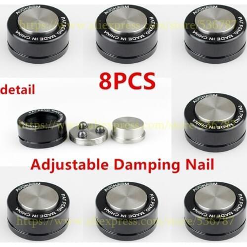 8pcs 39mm Stainless Steel Adjustable Damping Nail #4 Speaker Spike Pad Ceramics Ball Shock-absorbing Isolation Stand Feet