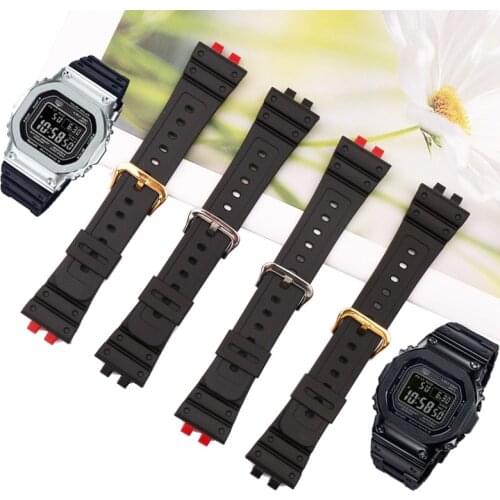 Watch Accessories Suitable For Casio G-SHOCK GMW-B5000 Black Resin Strap GMW-B5000 Sports Waterproof Rubber Replacement Strap