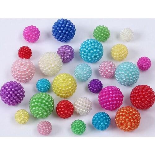 Pink Size 10,12,14,18mm Multi Bayberry Ball Imitation Pearl Beads Round Beads ABS Charm Beads Fit Jewelry Making