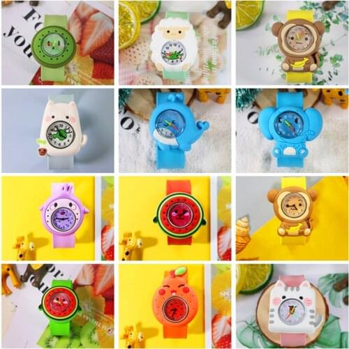 Kids Toy 3D Cartoon Dragon Fruit Monkey Little Sheep Watch for Children Bunny Watermelon Watch for Girls Relojes Drop Shipping